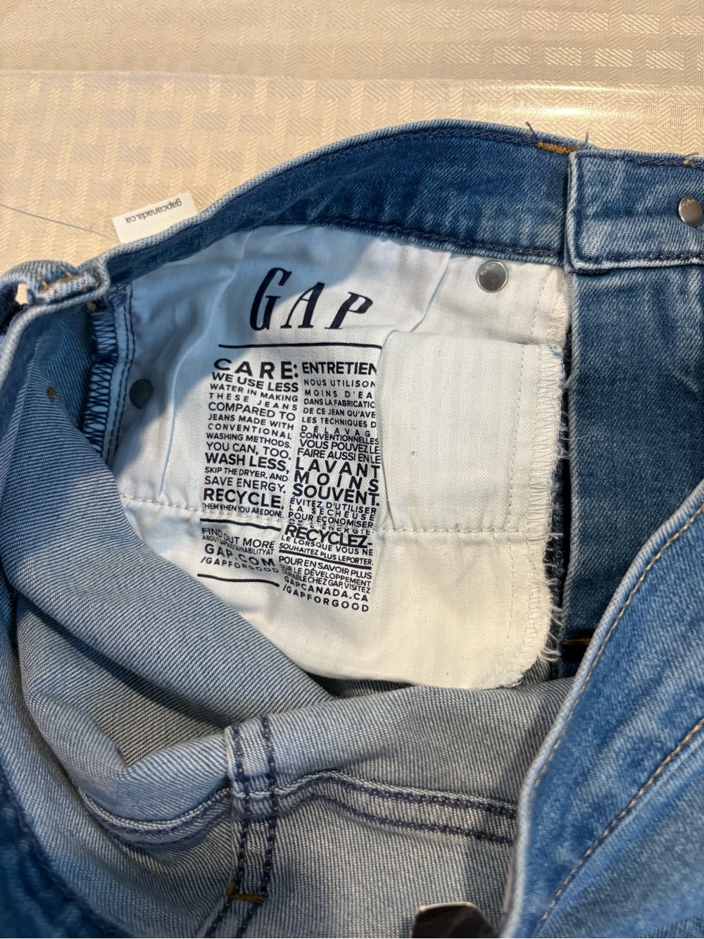 Gap Vintage Slim Mid Rise Jeans New With Tags Size 28 Tall Distressed Denim - Picture 10 of 14